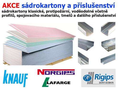 AKCE na sádrokartony KNAUF, RIGIPS, LAFARGE, NORGIPS