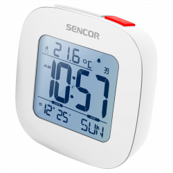 Budík s teploměrem Sencor SDC 1200 W - bílý, černý 